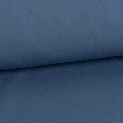 SCHÖNER LEBEN. Stoff Baumwolljersey Organic Bio Jersey einfarbig indigo blau 1,5m Breite, allergikergeeignet