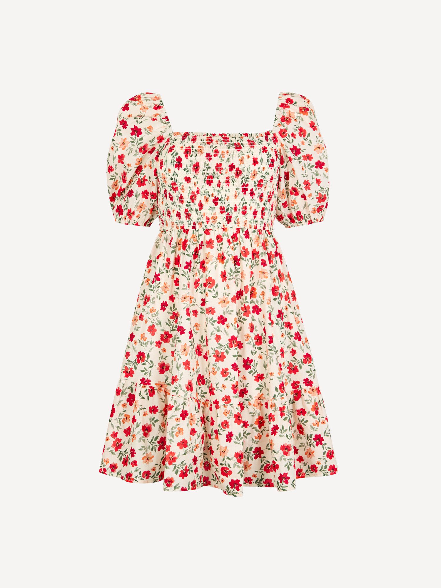 Druckkleid Minikleid aus Baumwollpopeline mit Blumenmuster