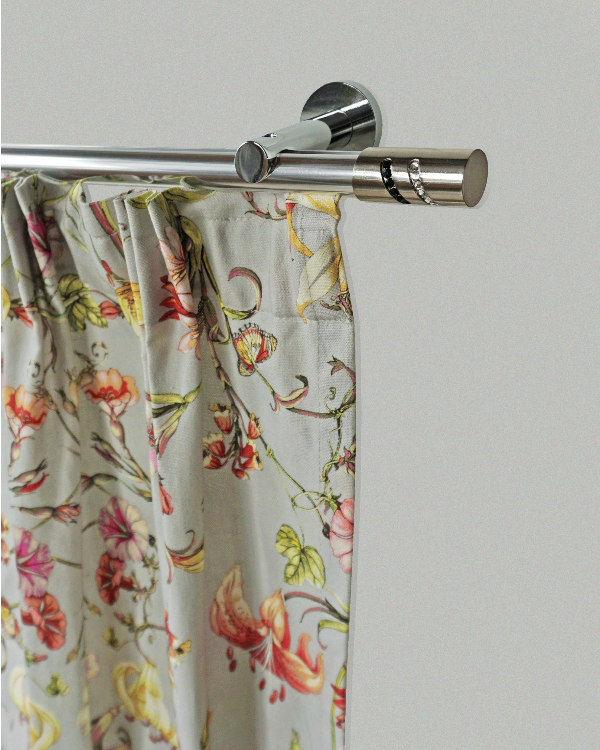 GARESA Gardinenstange BOSTON, Ø 20 mm, 1-läufig, Wunschmaßlänge, mit Bohren, verschraubt, Aluminium, Vorhanggarnitur-Innenlauf, einfache Montage, verlängerbar