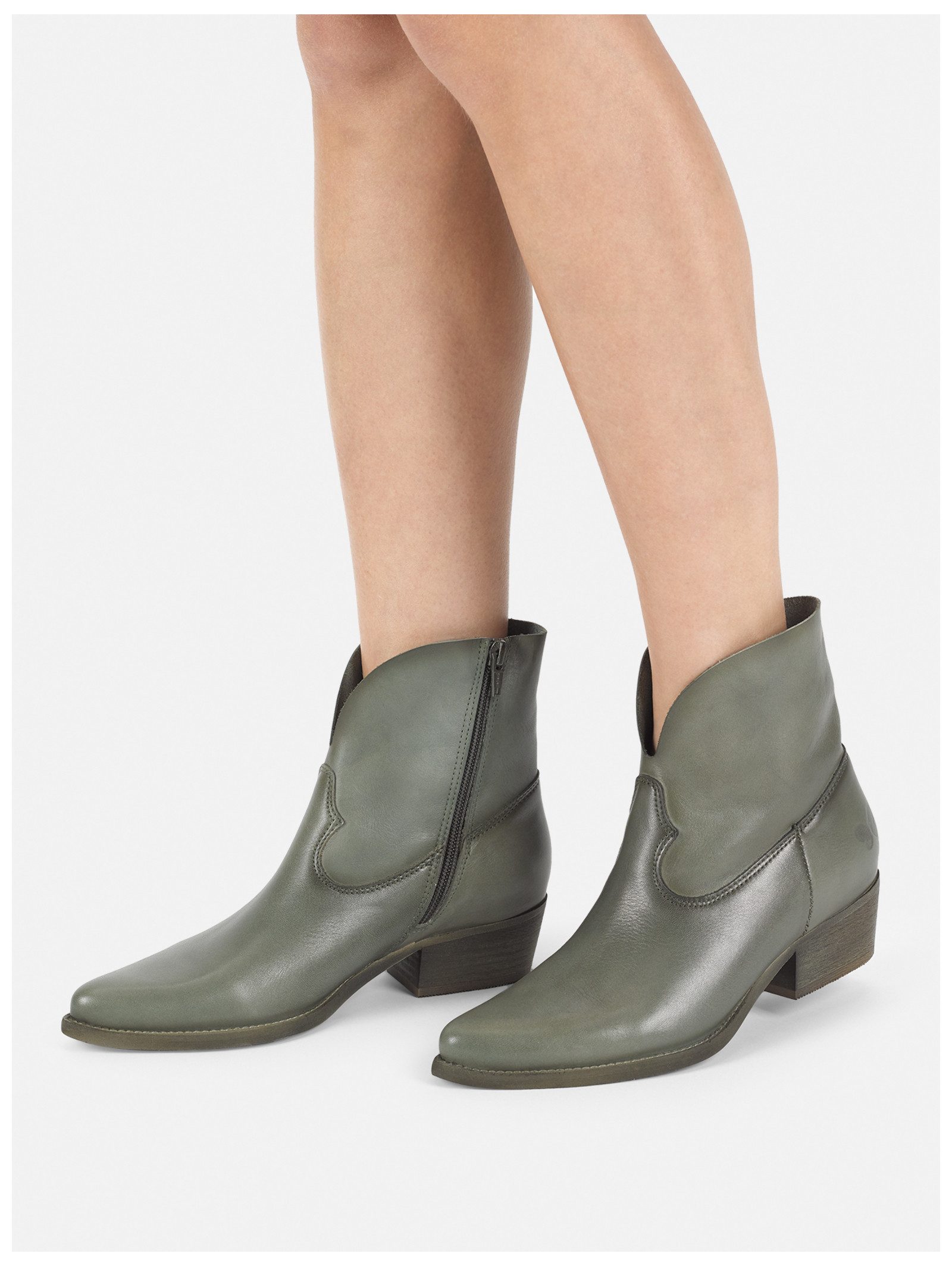 Felmini Stiefelette Leder Cowboy Stiefelette