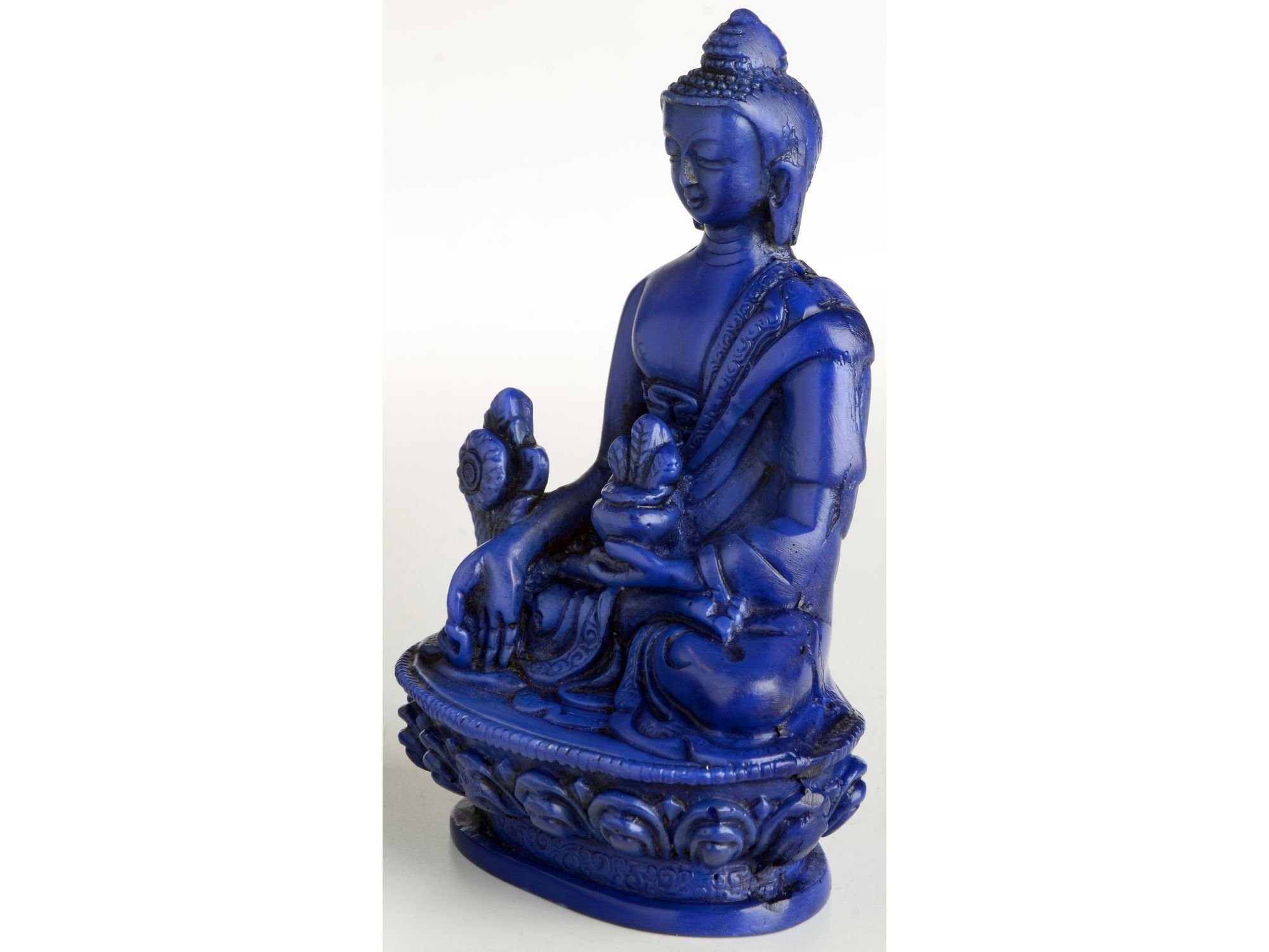 - Blau Medizinbuddha, Handarbeit Höhe Buddhapur Buddhafigur cm 11