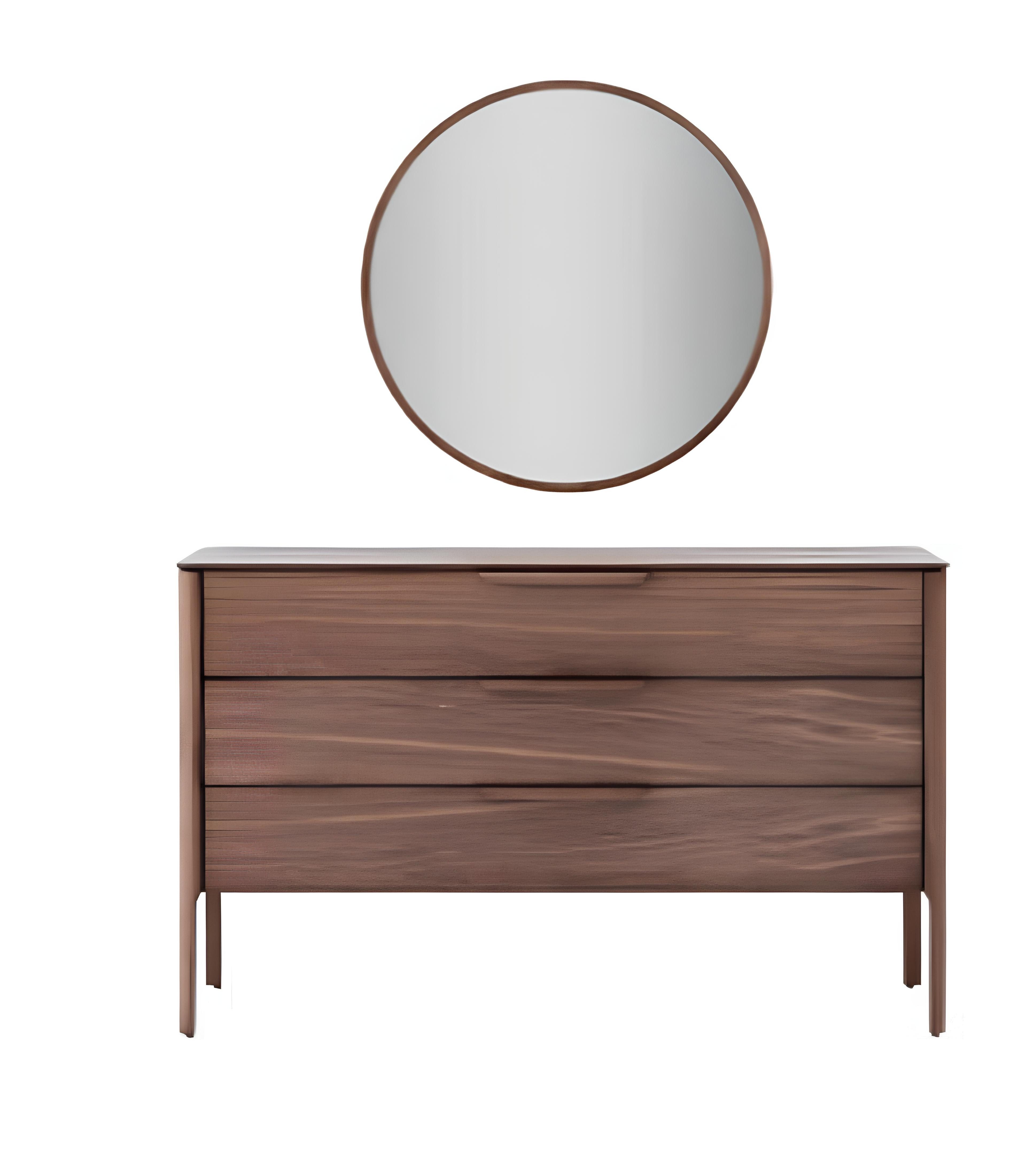 Xlmoebel Schubkastenkommode Elegante Kommode mit integriertem Spiegel in Hochglanz Weiß (Kommode, 1 St., Kommode), Hergestellt in Europa