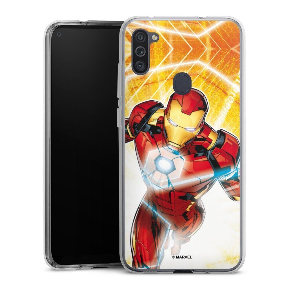 DeinDesign Handyhülle Iron Man on Fire, Samsung Galaxy M11 Silikon Hülle Bumper Case Handy Schutzhülle