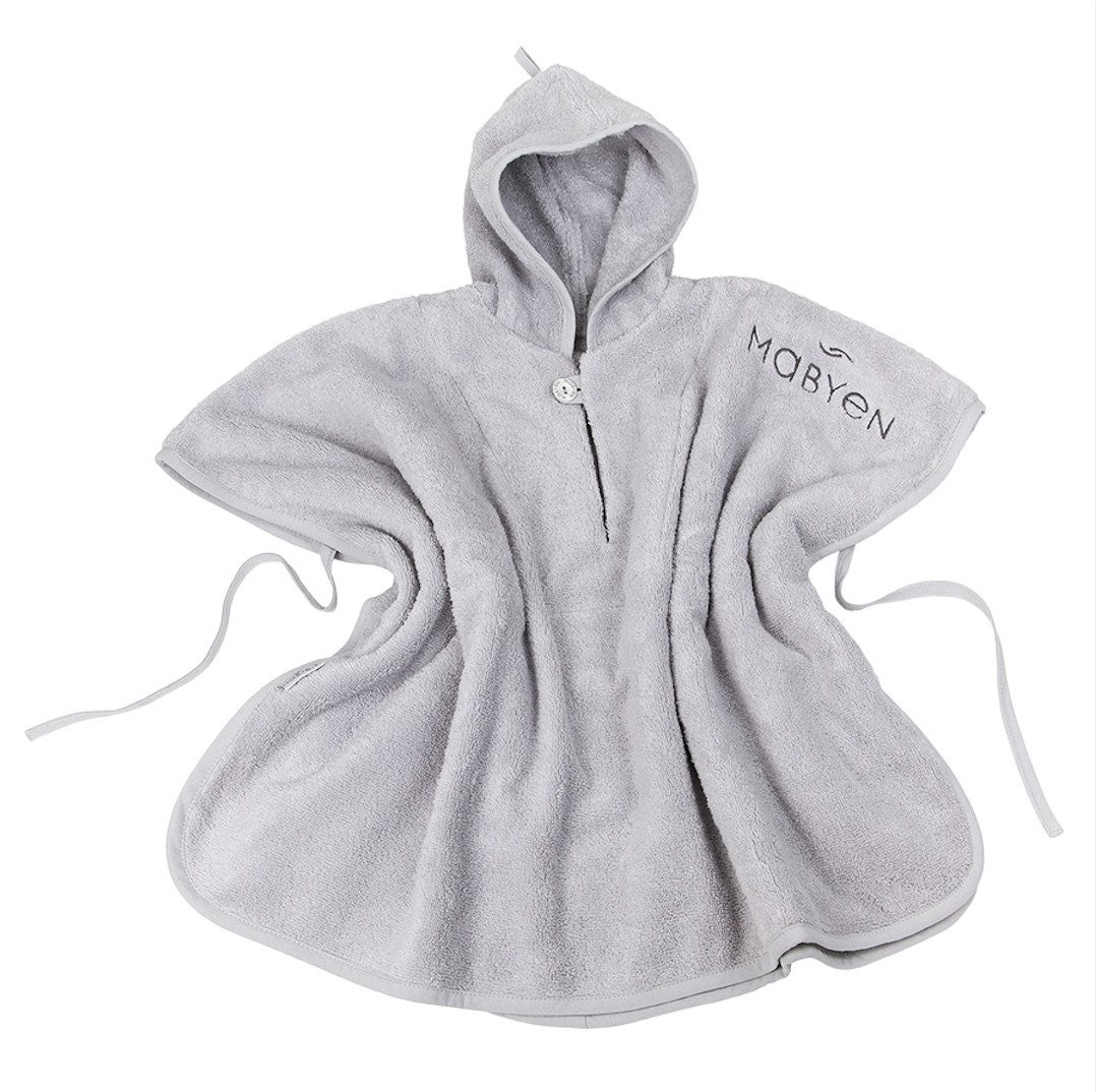 MABYEN Babybademantel MABYEN Baby Poncho Hellgrau, 100% Baumwolle