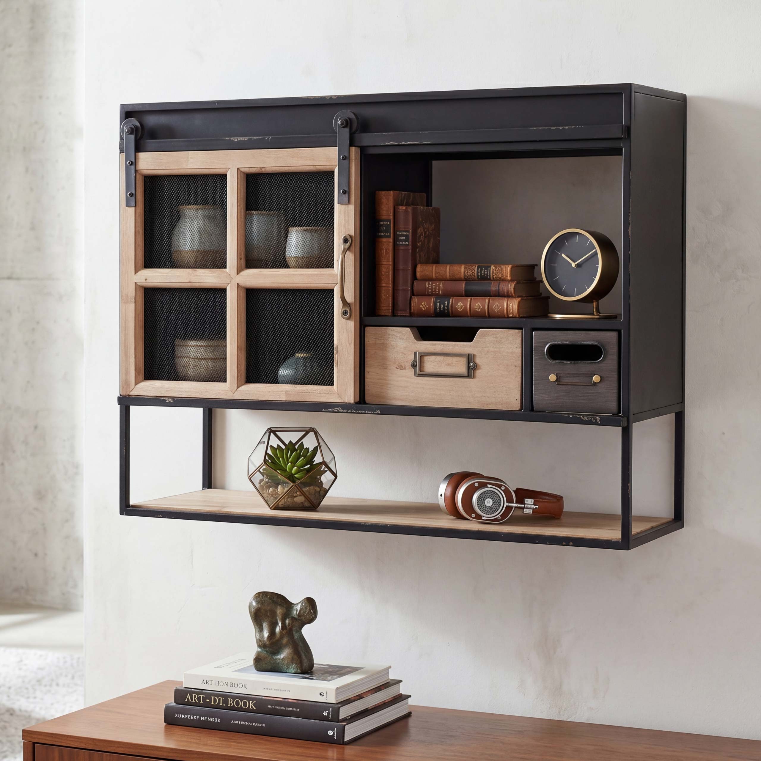 MCW Wandregal MCW-Q79, Dekorativer Shabby-Stil mit Used-Effekten
