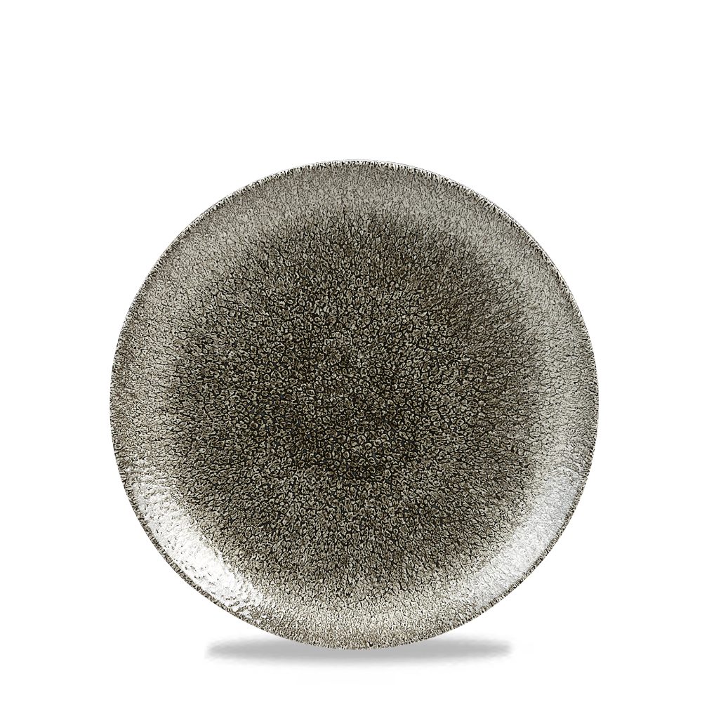 Teller Super Vitrified Studio Prints Raku Quartz Black Flache Coup