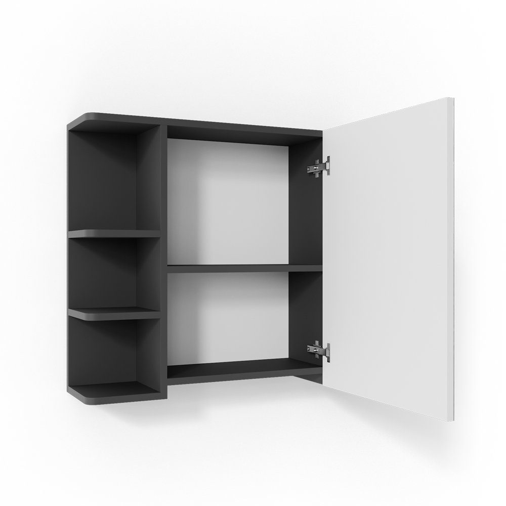 Vicco Badezimmerspiegelschrank Fynn, Anthrazit/Weiß, 80 x günstig online kaufen