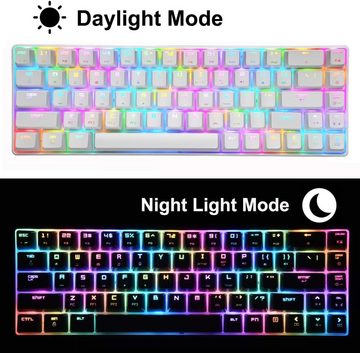 LexonElec RGB-LED-Hintergrundbeleuchtung Tastatur- und Maus-Set, 60% mechanische Gaming-Tastatur,Mini-68 Tasten, kabelgebunden,Mauspad