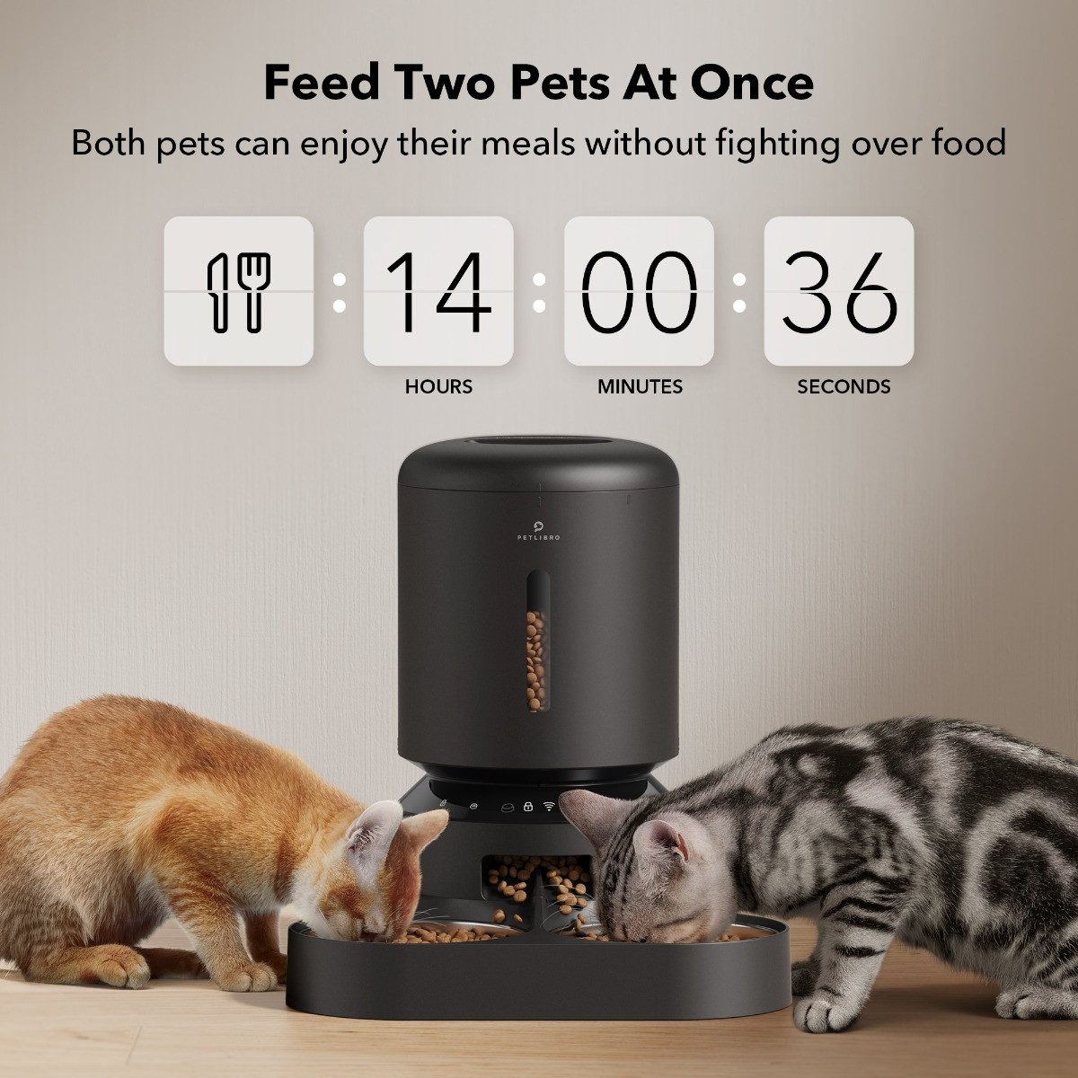 Petlibro Katzen-Futterautomat, Schwarz