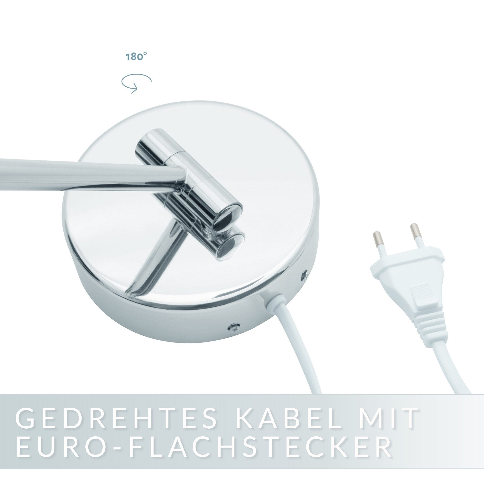 Libaro Kosmetikspiegel mit Beleuchtung TOKIO LED Schminkspiegel 3-fach & 7-fach Vergrößerung, XXL Vergrößerungsspiegel mit Stecker, Schminkspiegel dimmbar, klappbar