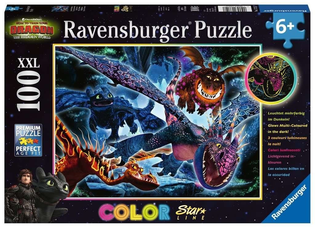Ravensburger Puzzle Pz Leuchtende Dragons 100 Teile, Puzzleteile