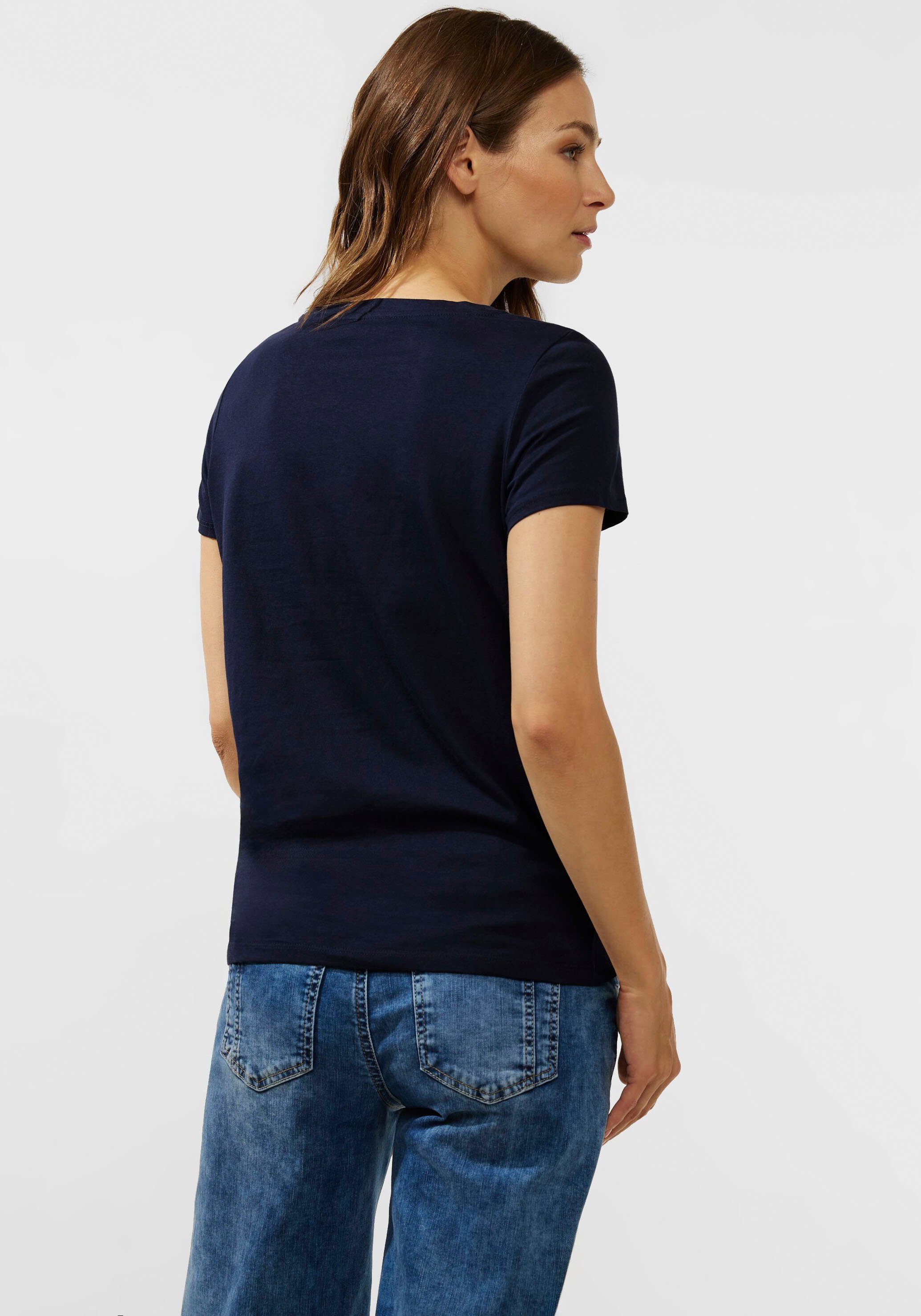 ONE blue verlängertem deep STREET mit T-Shirt Rückenteil