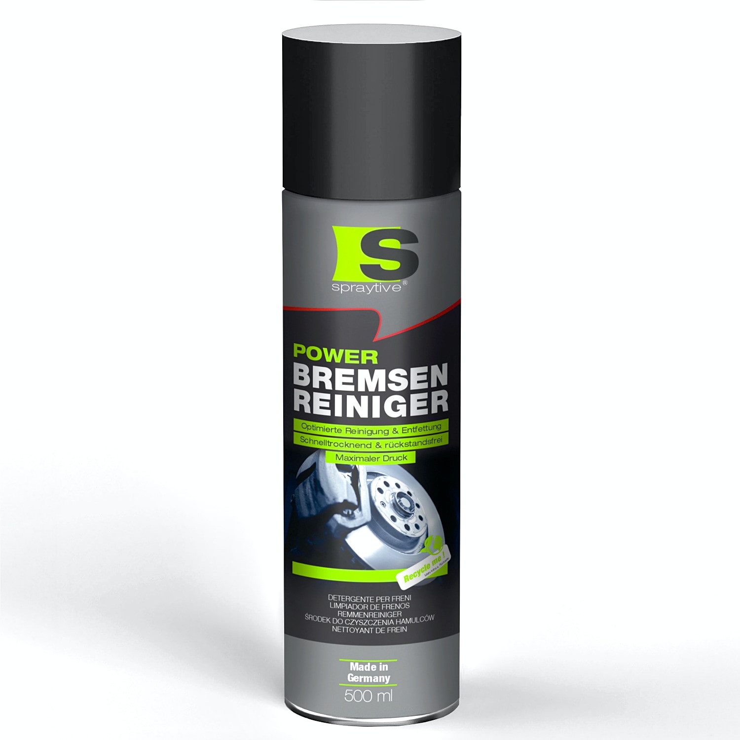 Spraytive 1x 500ml Power Teilereiniger-Spray - Hochwirksamer Kaltreiniger und Bremsenreiniger (Made in Germany)