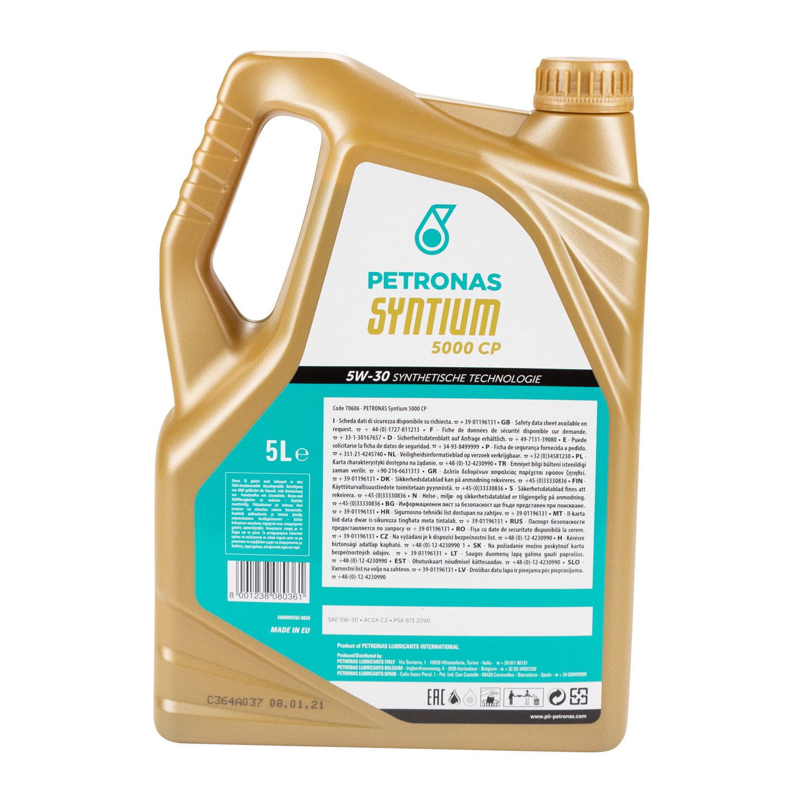 Petronas Motoröl Petronas Syntium 5000 CP Motoröl Öl 5W30 5L C2 SN PSA B71 2290 RN0700