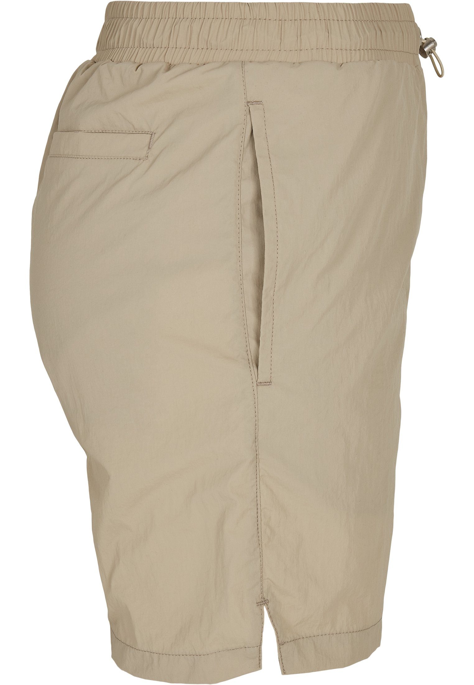URBAN CLASSICS (1-tlg) Shorts Crinkle Stoffhose Ladies Damen concrete Nylon
