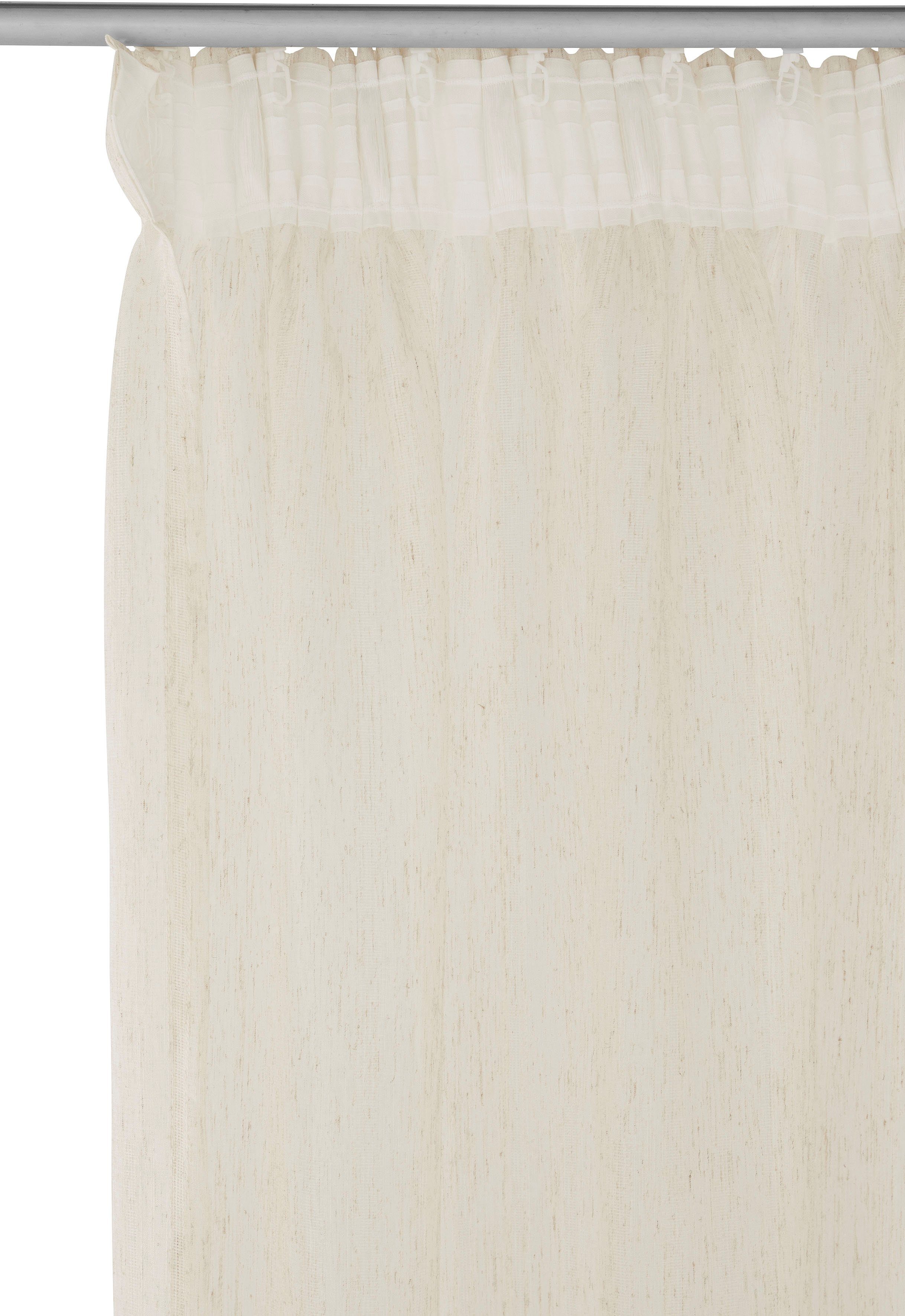 St), Streifen, white/natur LeGer Home Lena by (1 Multifunktionsband Esra, Gardine Größen Gercke, feinen halbtransparent, gewebt, halbtransparent, verschiedene