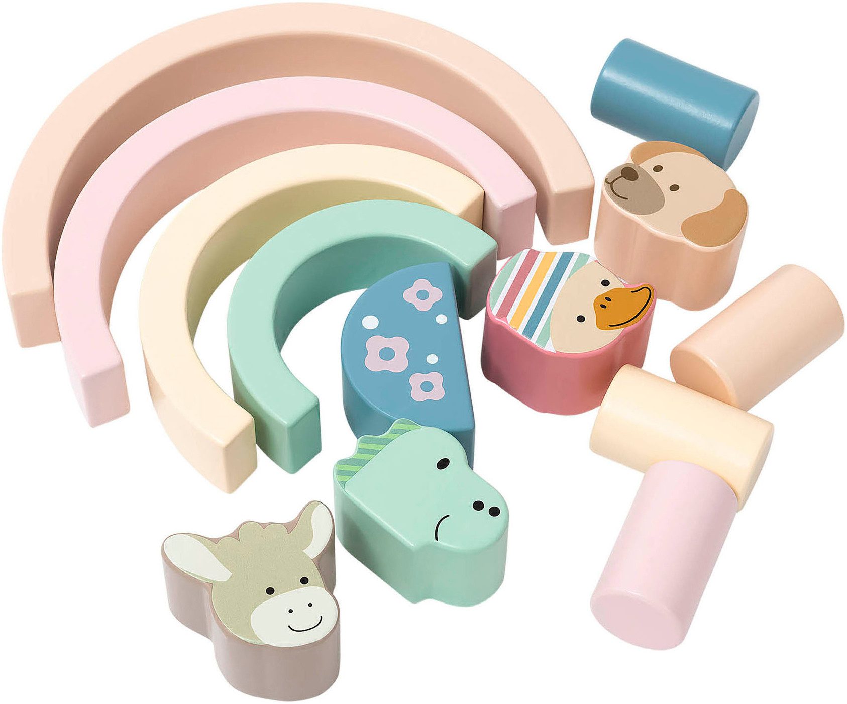 Sterntaler® Regenbogen Holzbausteine, rosa Spielbausteine