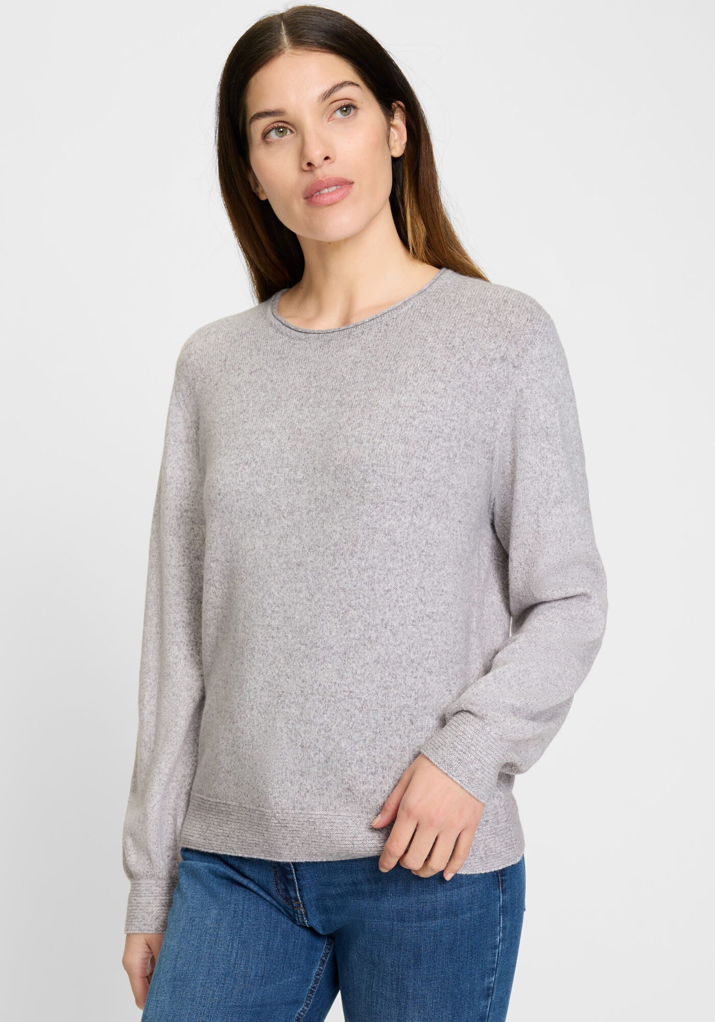 Olsen Rundhalspullover Gerader Schnitt