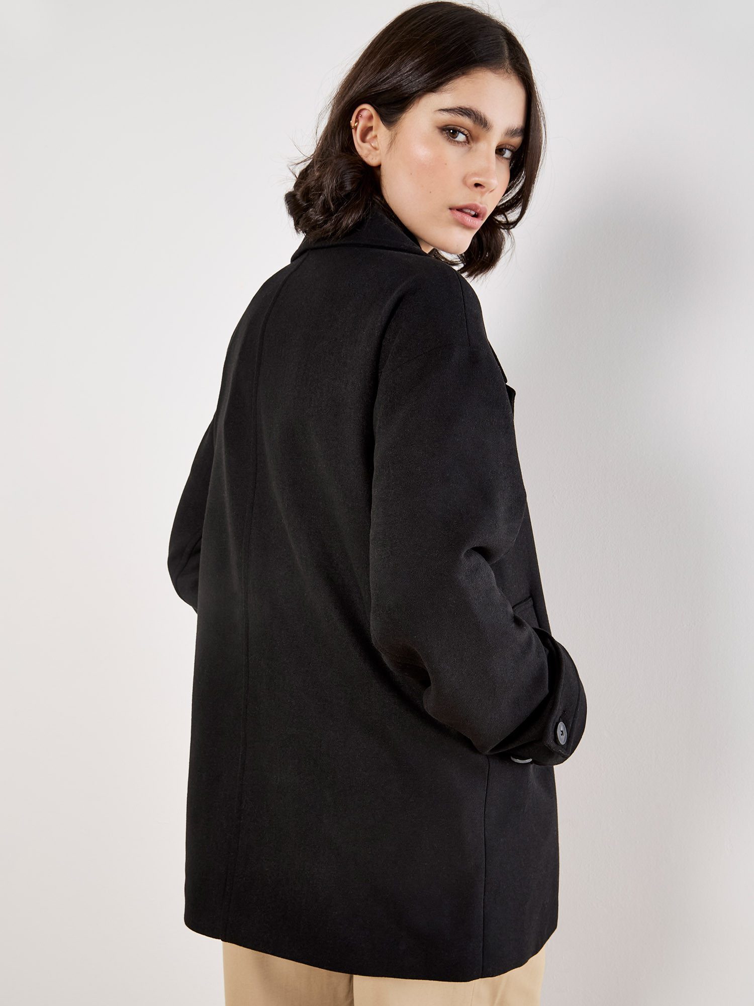 Apricot Kurzjacke Zweireiher-Jacke mit Reverskragen