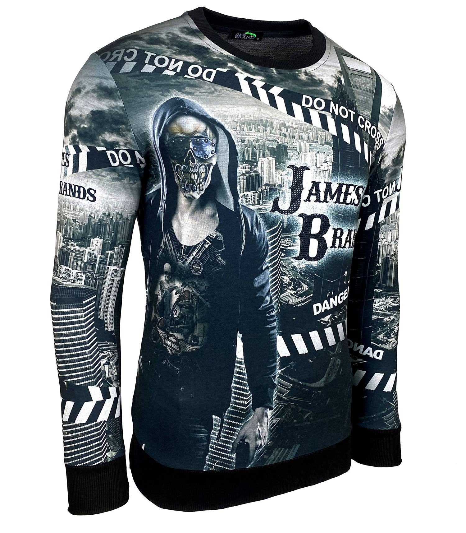 Baxboy Longshirt Rundhalskragen Moderner Langarmshirt Totenkopf günstig online kaufen