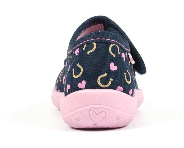 Richter Hausschuh Klettschuh, Kindergarten Schuh mit süßem Print