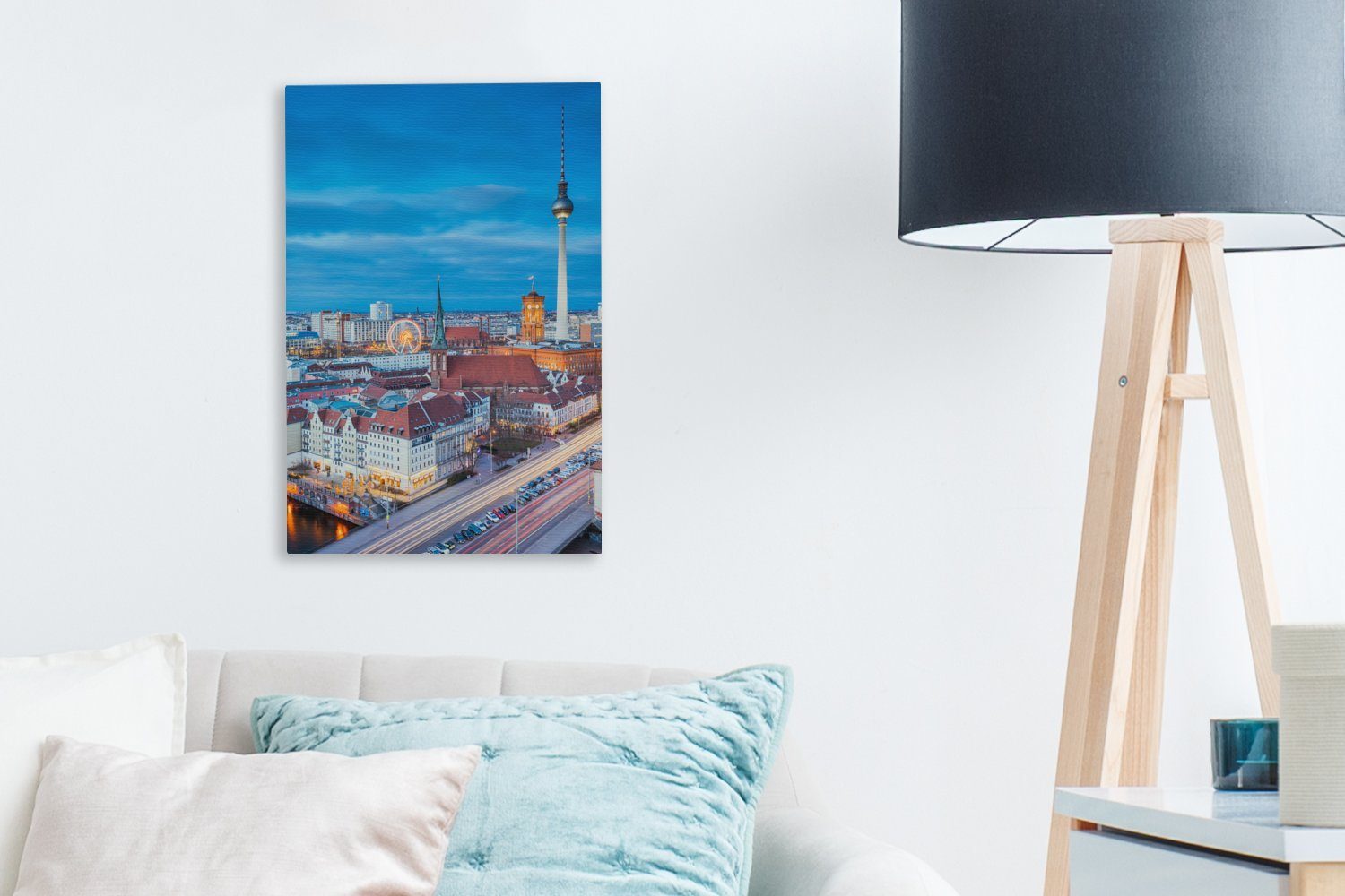 Leinwandbild Deutschland, - Skyline - fertig Berlin (1 Gemälde, Zackenaufhänger, cm 20x30 bespannt St), inkl. Leinwandbild OneMillionCanvasses®