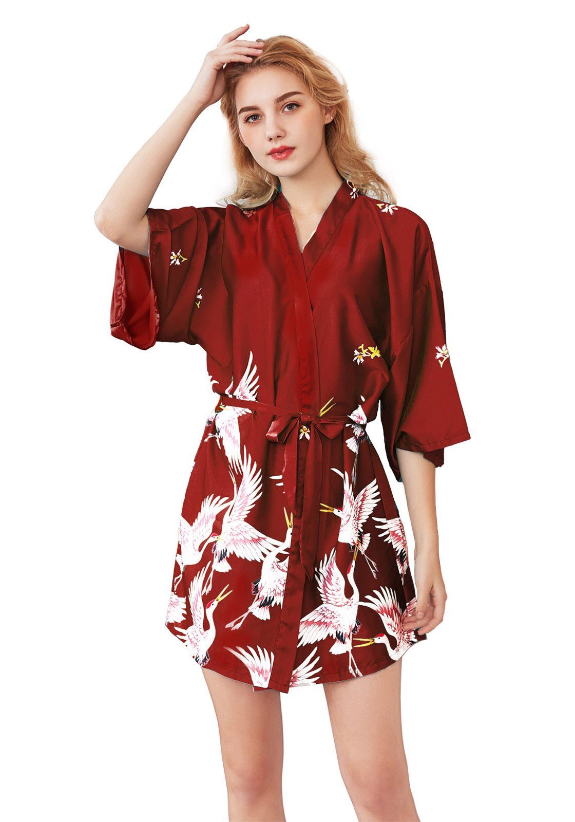 Vivi Idee Nachthemd Kimono Morgenmantel Negligee kurz damen