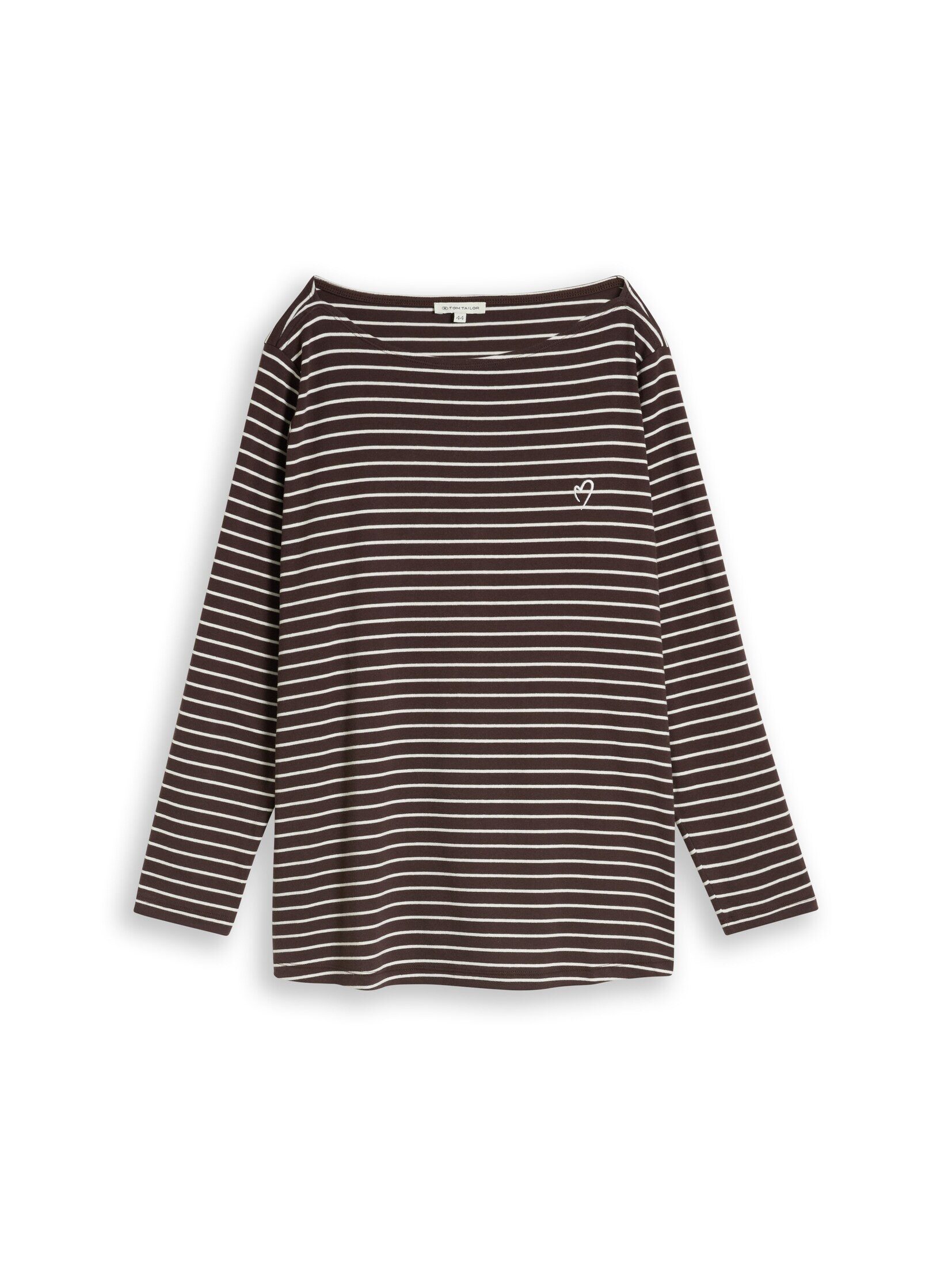 TOM TAILOR PLUS Langarmshirt T-Shirt (im Einserpack) Plus Size - Langarmshirt mit Streifenmuster