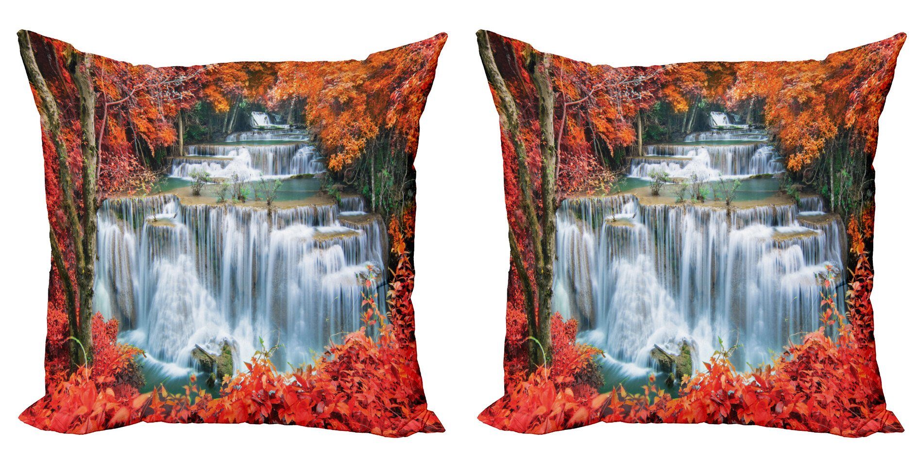 Kissenbezüge Modern Accent Doppelseitiger Digitaldruck, Abakuhaus (2 Stück), Landschaft Botanischer Fall Forest