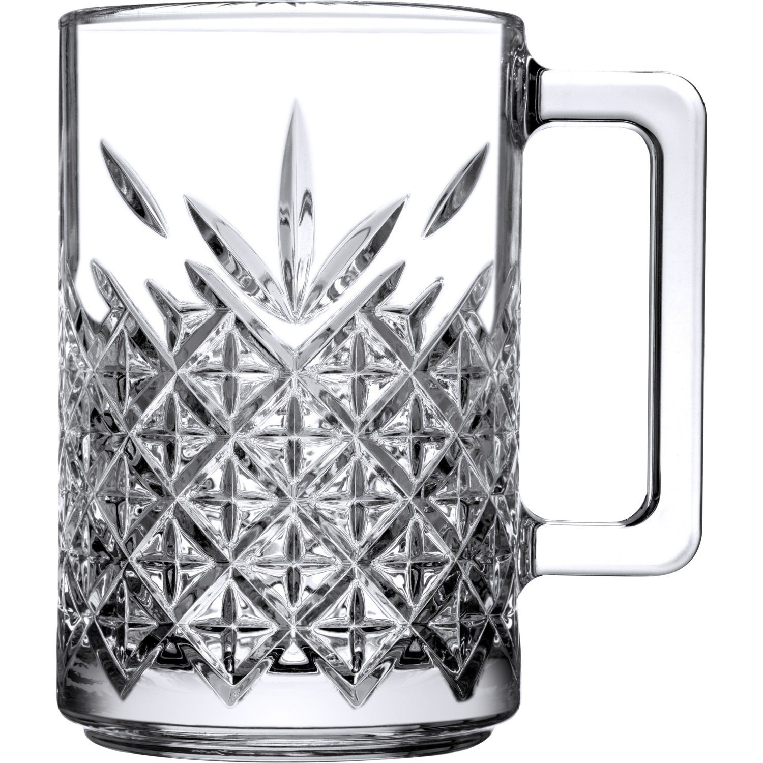 Pasabahce Teeglas Timeless 2er-Gläser Set mit Henkel Teeglas Kaffeeglas