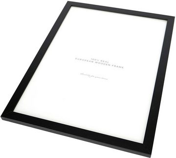 queence Bild mit Rahmen Gänseblümchen - Bumen - Gerahmter Digitaldruck - Wandbild, Gänseblümchen (1 St), Holzrahmen - Dekoration - Schwarzer Rahmen - in verschiedenen Größen