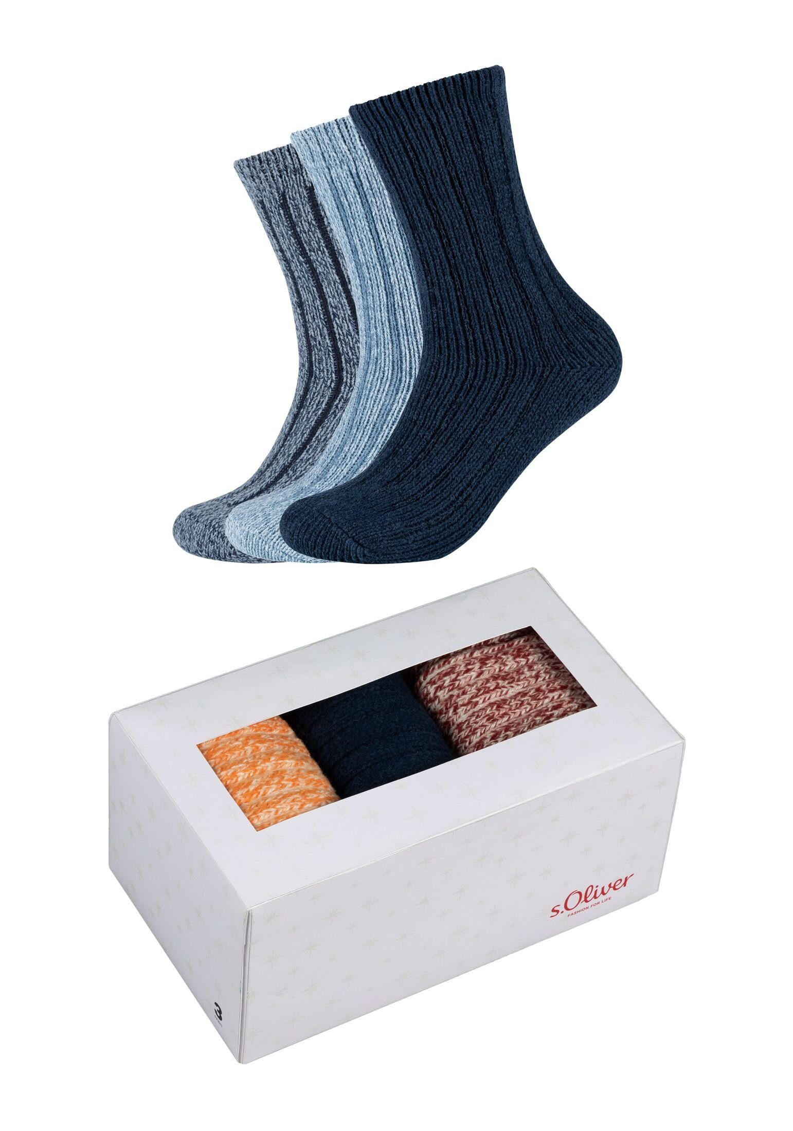 Sockenbox 3er Pack s.Oliver blue dark Socken