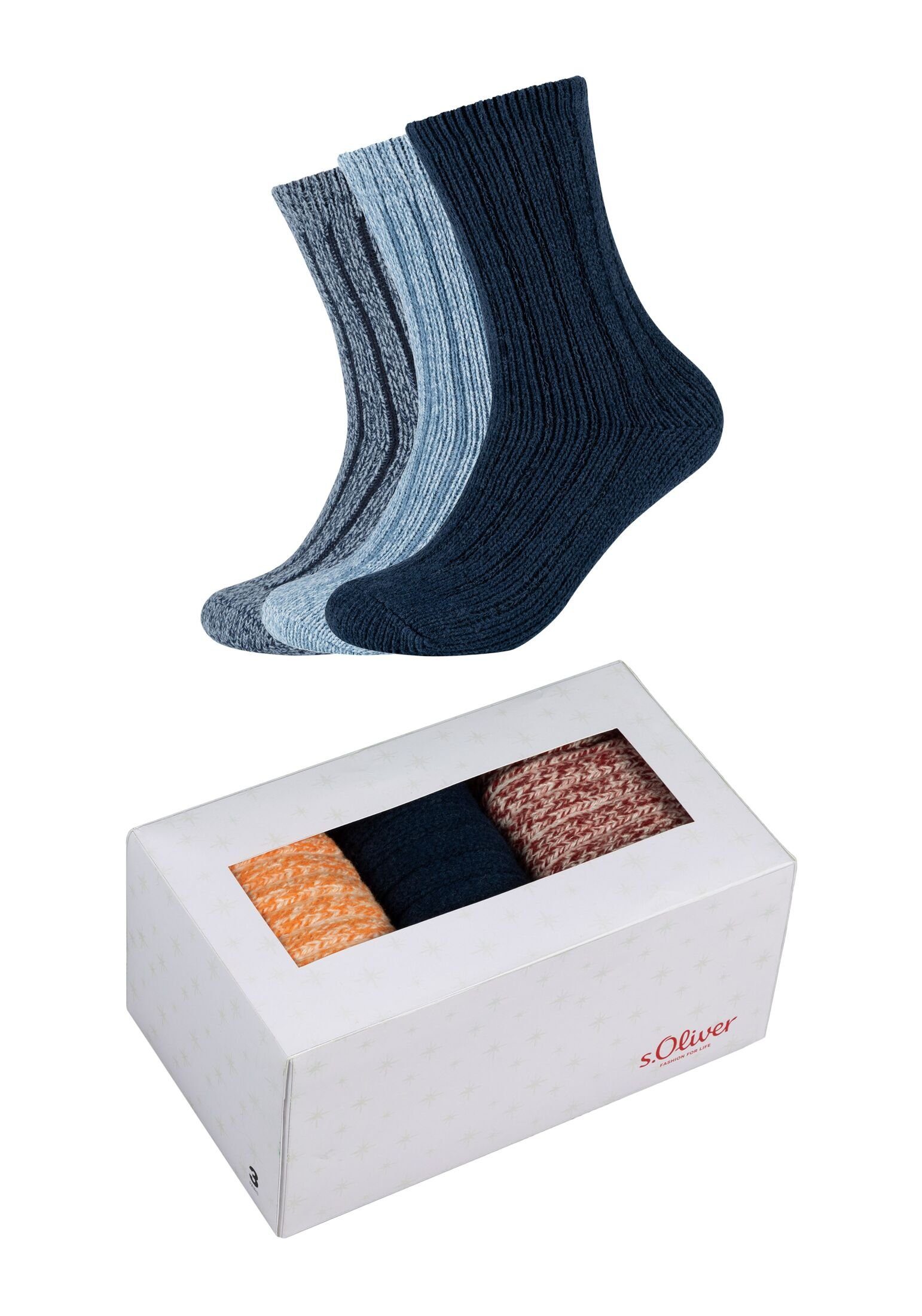 S.Oliver Camano Unisex Socken (3er Pack) – Extra Bequem & Rutschfest Für Den Ganzen Tag