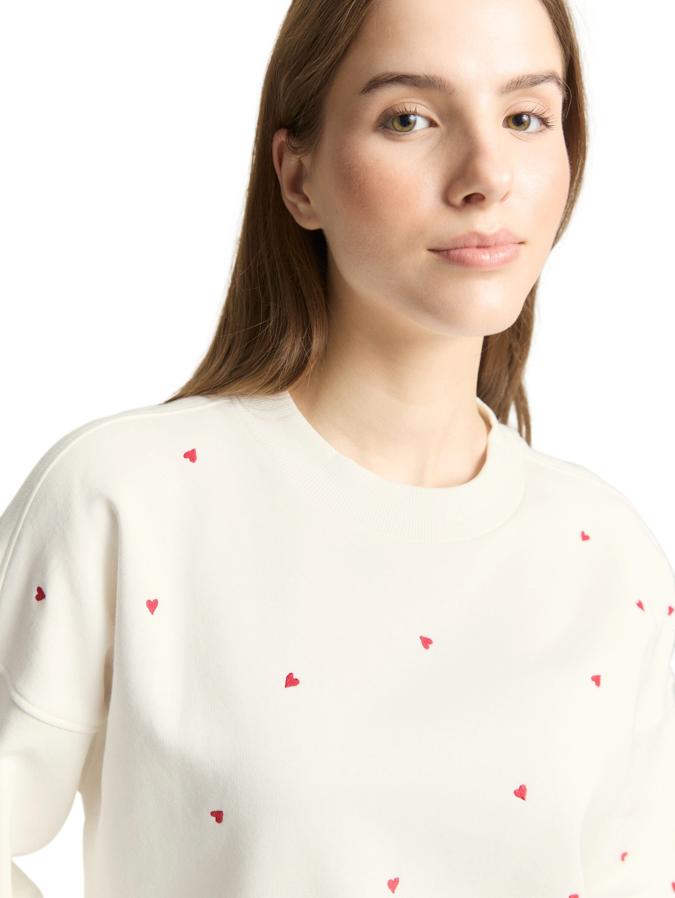 TOM TAILOR Denim Sweatshirt mit All-Over Print