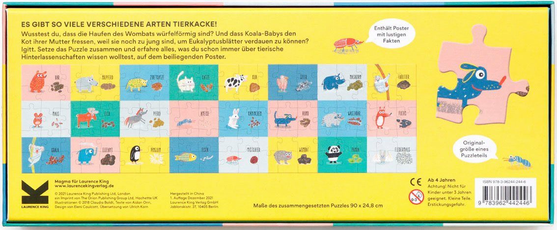 100 Puzzle Puzzleteile Tierkacke, Laurence King