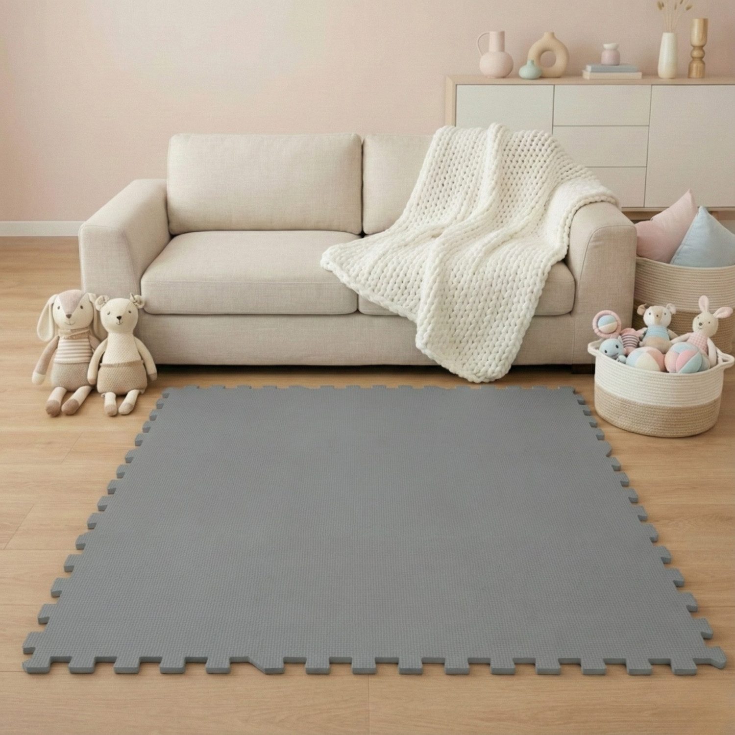 LittleTom Puzzlematte ab dem 1. Tag - 18 Teile Baby Spielmatte - 30 x 30 Kinder Krabbelmatte, (18-tlg), Spielunterlage für Babys und Kleinkinder - Kinderzimmer Puzzleteppich
