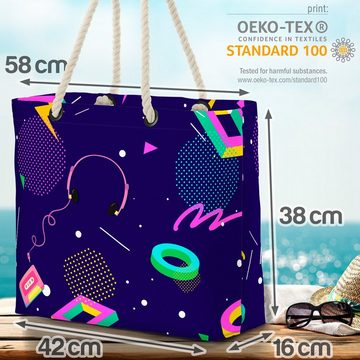 VOID Strandtasche (1-tlg), Retro 80s Kopfhörer Musik Retro 80s Kopfhörer Musik Kassettenrecorder