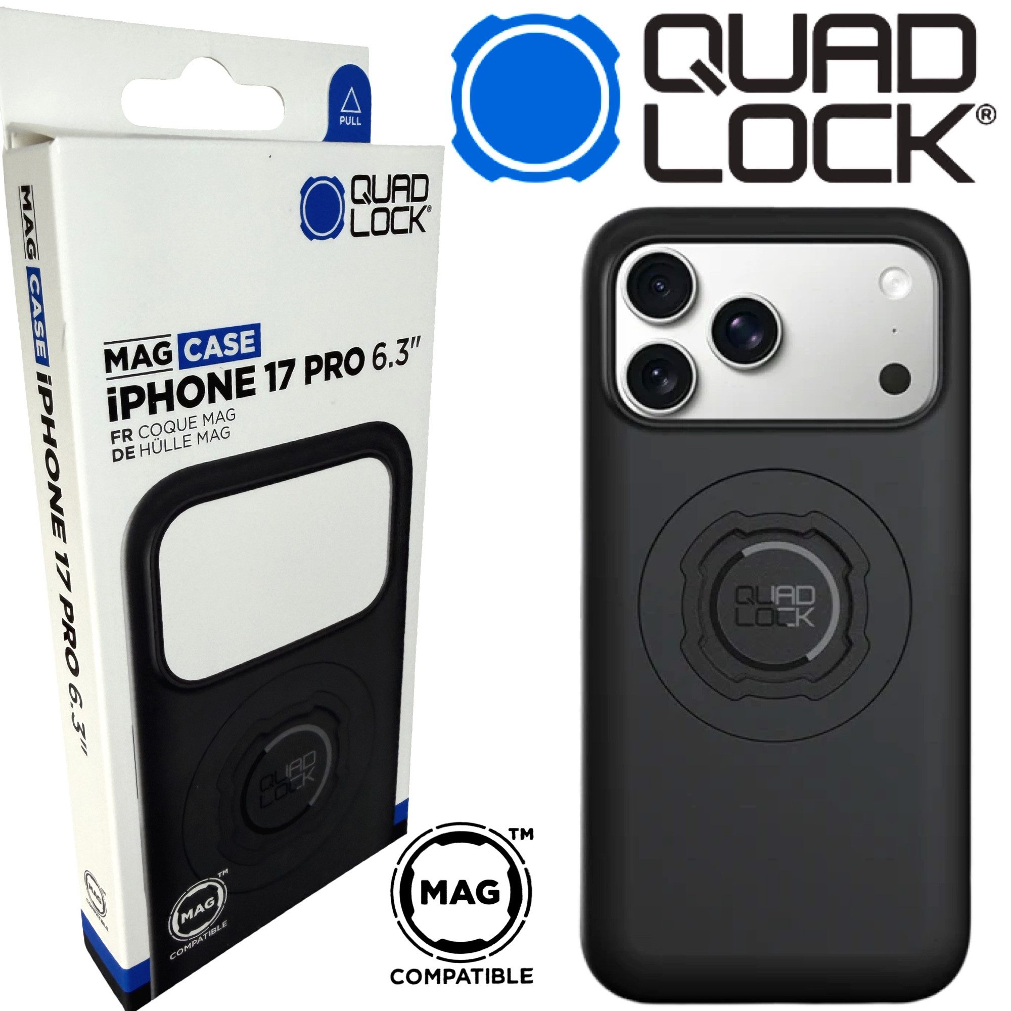 Quad Lock Handyhülle QUAD LOCK MAG Case Handy Schutz Hülle Halter für iPhone 17 / 18 Pro