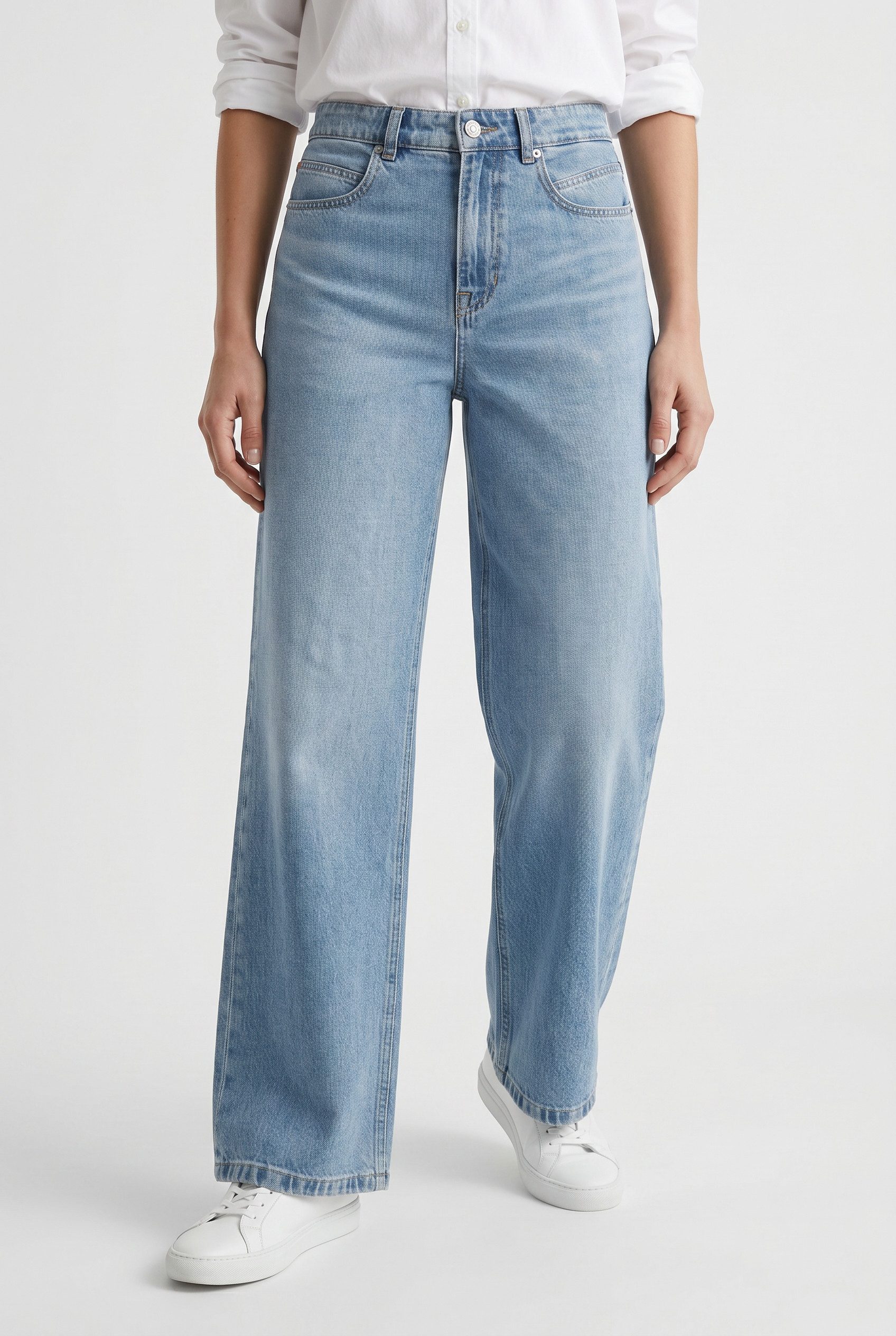 BOSS ORANGE Weite Jeans MARLENE HR 12.0 Premium Damenmode mit hohem Bund, Wide Leg