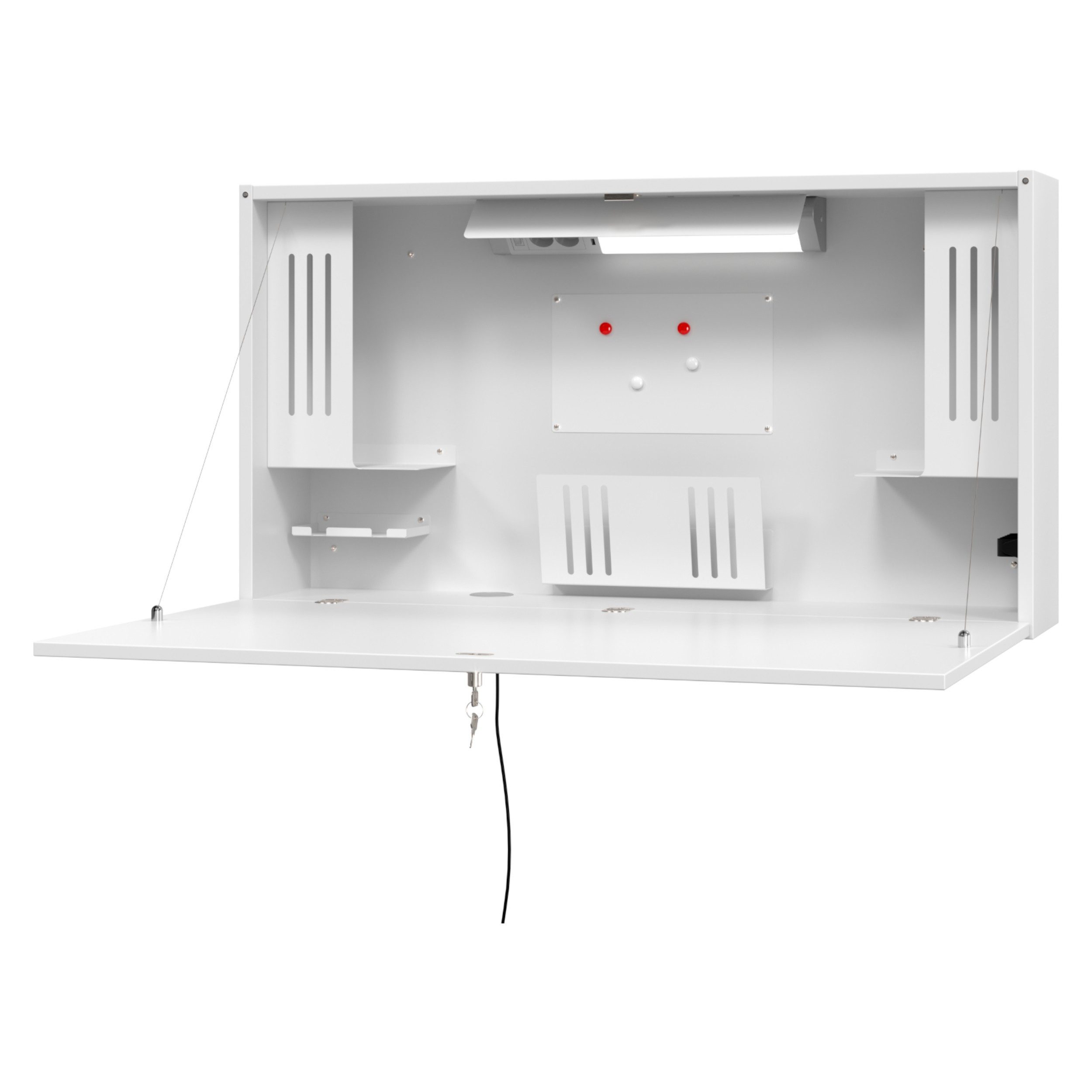 bümö Schreibtisch Wand WO, - Dekor: Weiß