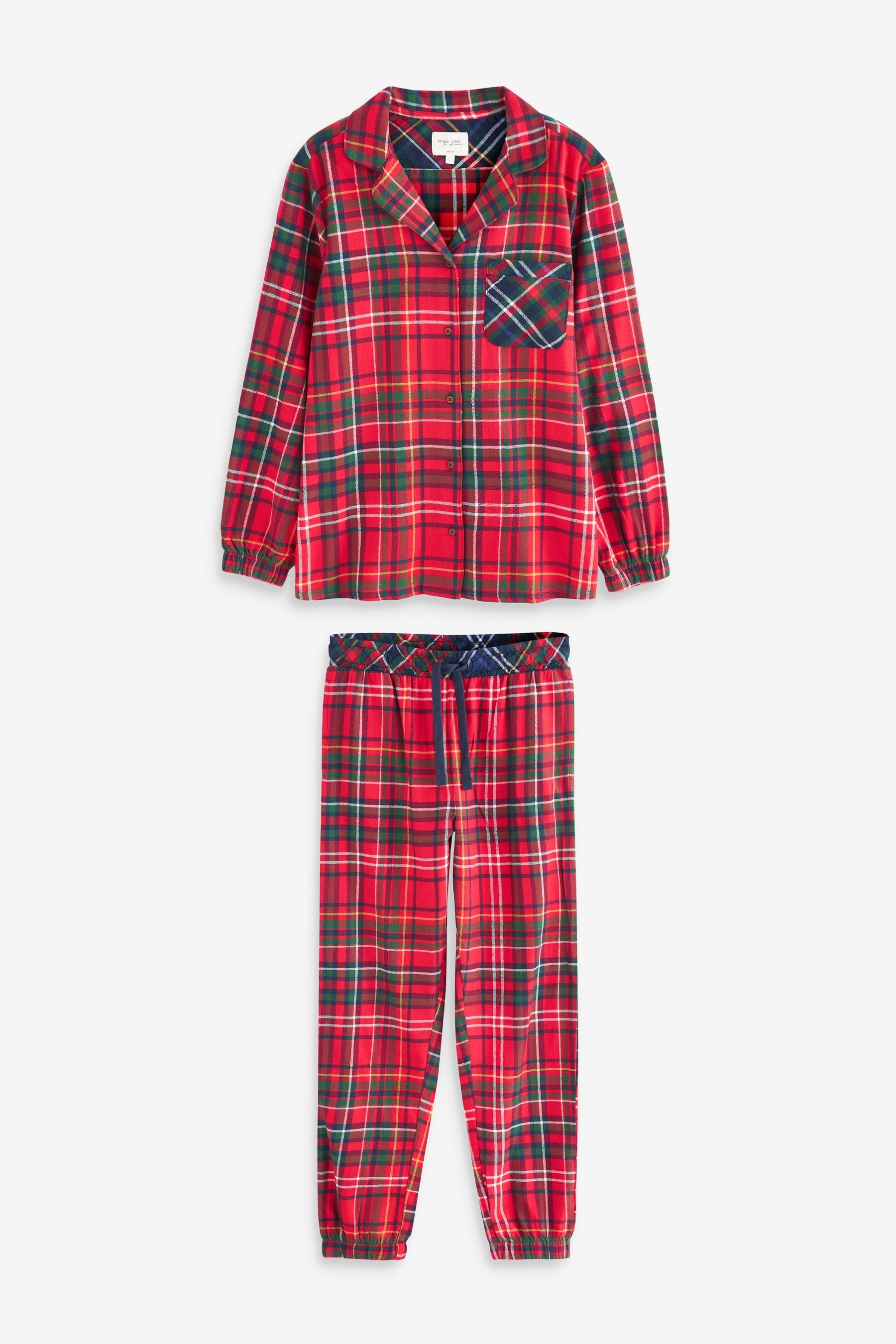 Next Pyjama Weihnachts-Pyjama mit Karos für Damen (2 tlg), Aktuelles Design  aus England *