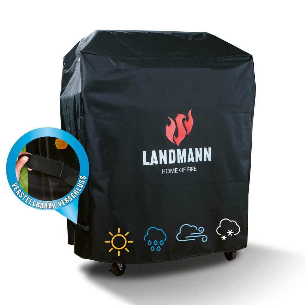 LANDMANN Grillabdeckhaube Wetterschutzhaube Premium 60x96x120cm, wasserdicht kältebeständig, atmungsaktiv reißfest