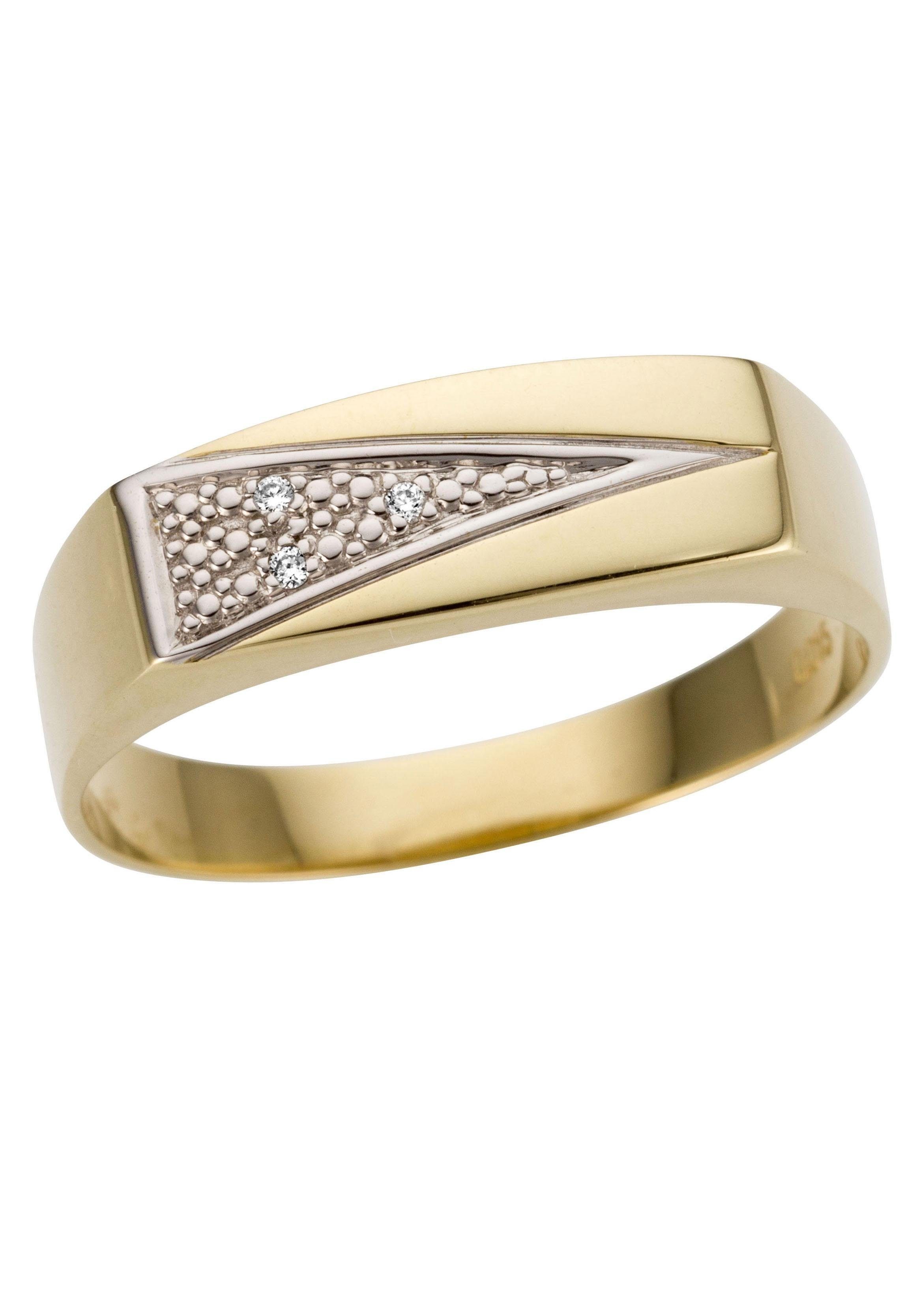 Firetti Goldring Schmuck Geschenk Gold 333 Herrenring Goldring Siegelring, mit Brillanten