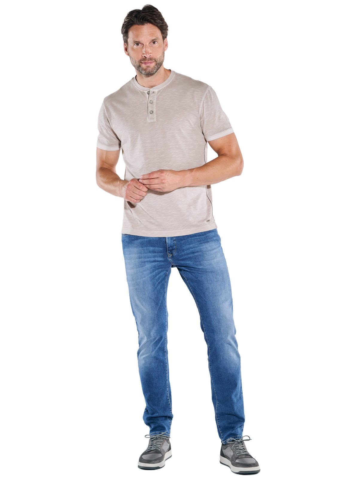 Engbers T-Shirt Herren Henley-Shirt uni, Braunbeige