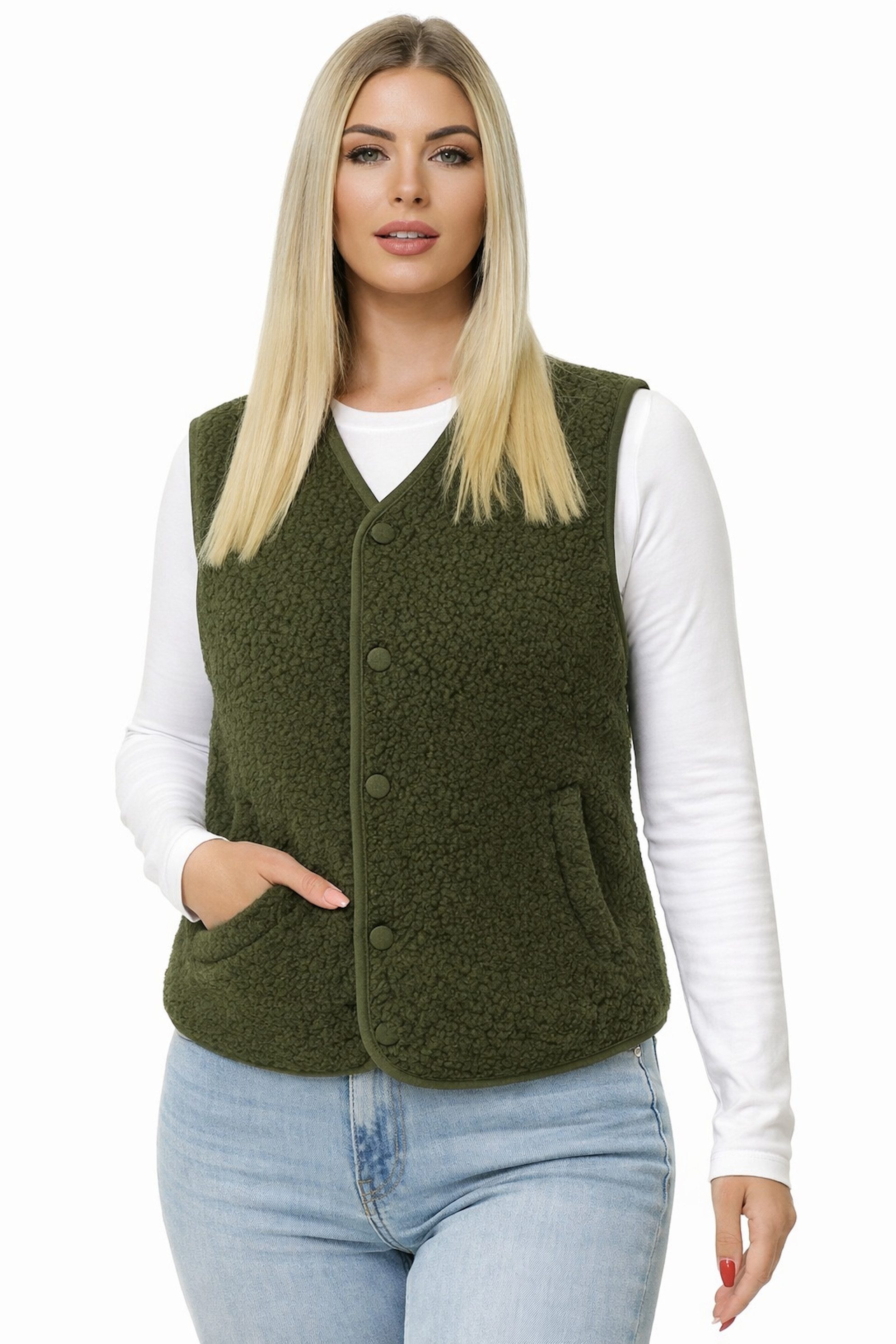 Worldclassca Fellimitatweste Worldclassca Teddy Weste Warm Kuschelig Kurz Herbst Winter Ärmellos Neue Kollektion - Stilvolle und gemütliche Mode für Damen