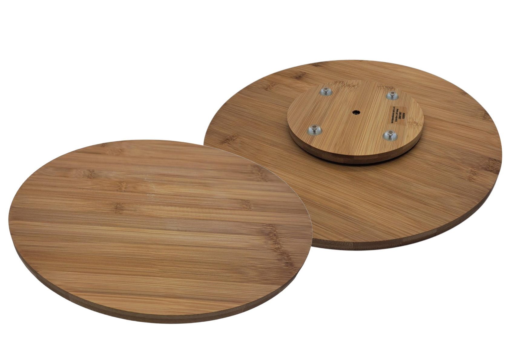 dynamic24 Beistelltisch, Bambus Holz Drehteller Ø32cm Käse Servier