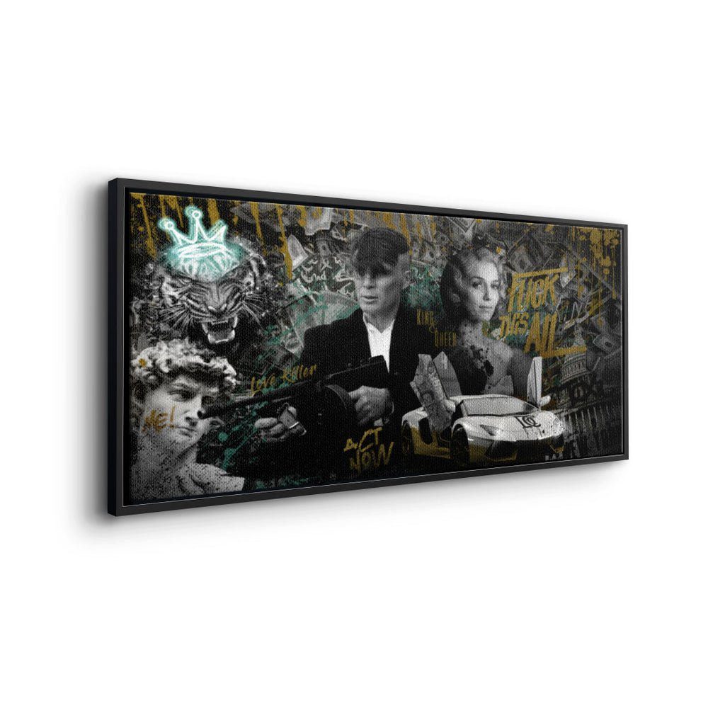 Premium Rahmen - Erfolgsbild DOTCOMCANVAS® Panorama Leinwandbild, weißer Wandbild Peaky - Blinders