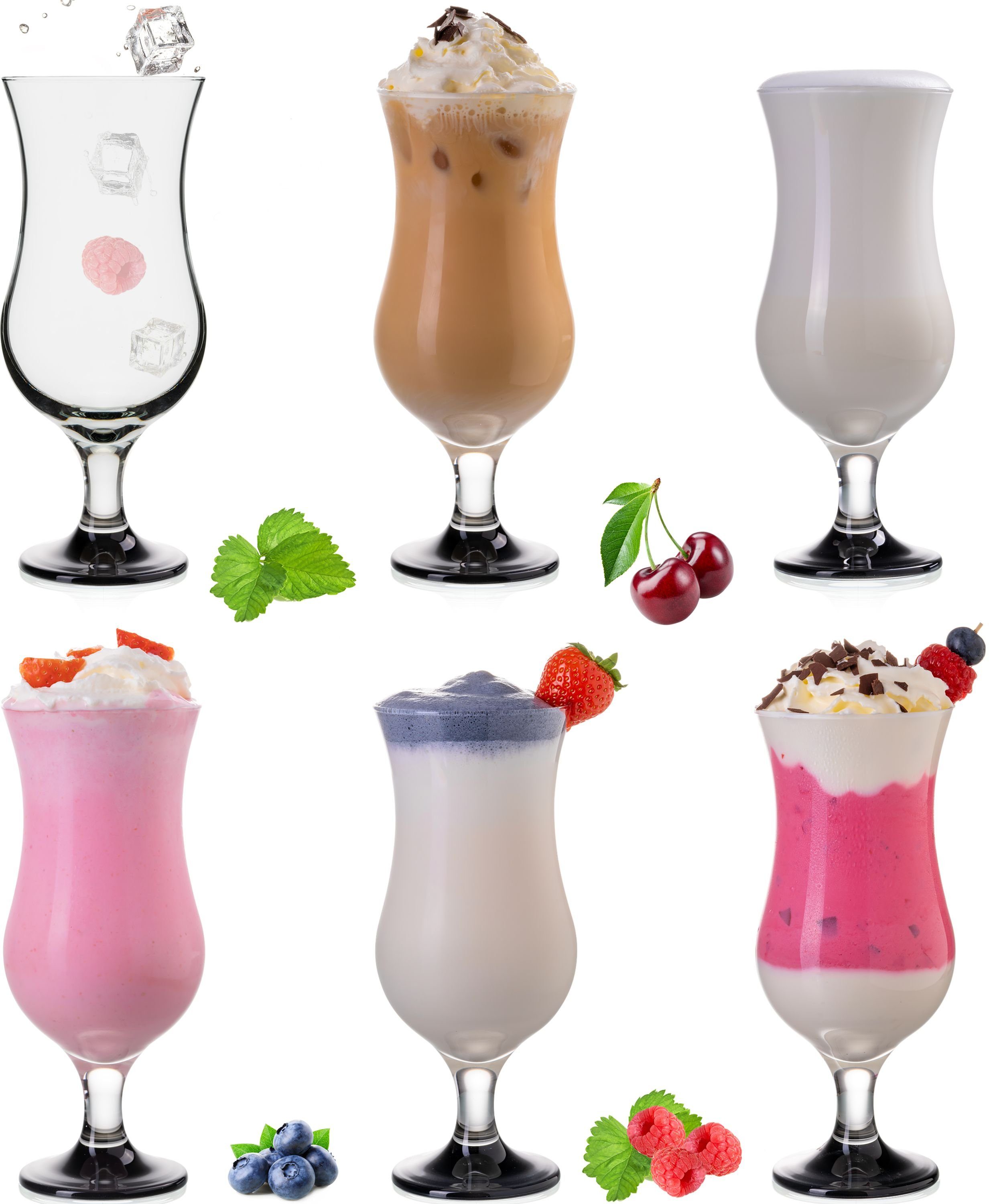 PLATINUX Cocktailglas »Cocktailgläser«, Glas, 400ml (max. 470ml) mit  Schwarzem Ombré Effekt Set 6-Teilig Partygläser Milkshakeglas online kaufen  | OTTO