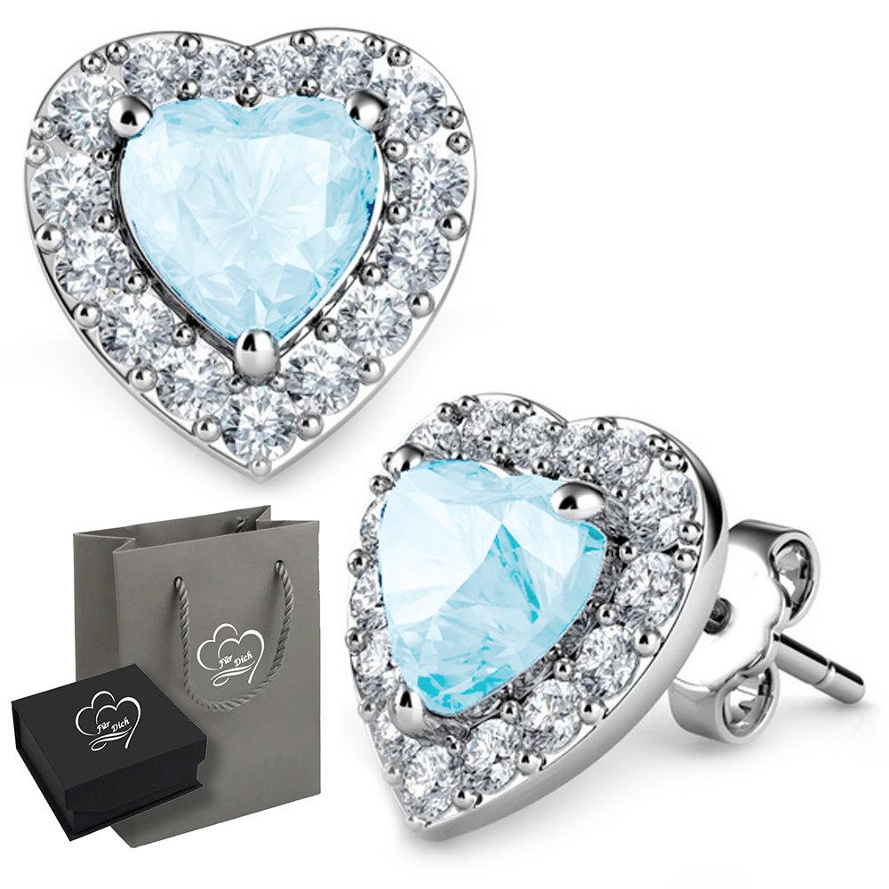 Limana Paar Ohrstecker echter weißer und blauer Topas Edelstein 925 Silber günstig online kaufen