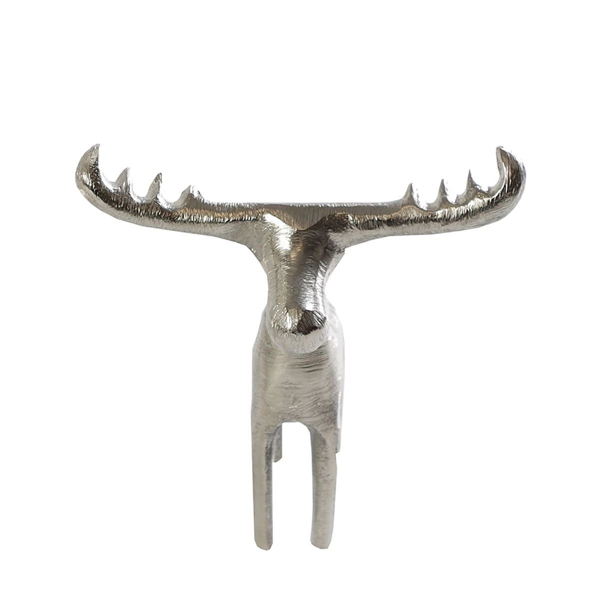 Dekoobjekt Elch aus Aluminium ca. 10 x 13 x 15 cm in Silber Weihnachts-Skulptur